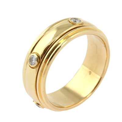 Men's ring with rotating mechanism and diamonds