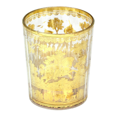 Dvoustěnná číše s motivem lovu kance, kolem r. 1730