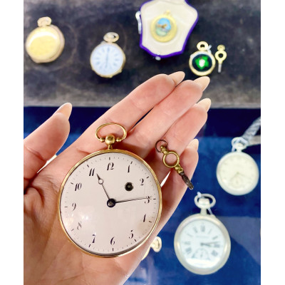 Zlaté kapesní hodinky špindlovky - kolem roku 1800