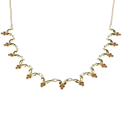 Silver garnet necklace