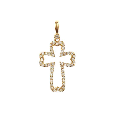 Zlatý křížek se sklíčky