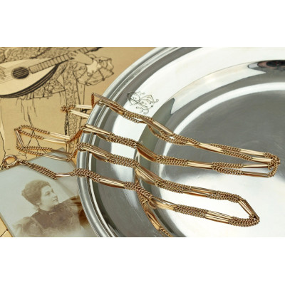 Rakousko-uherský růžovozlatý řetízek - 152 cm