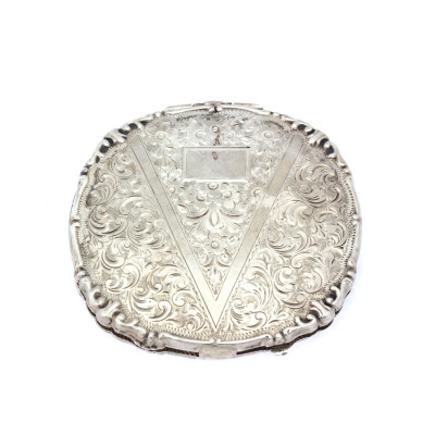 Silver powder compact - 1940s