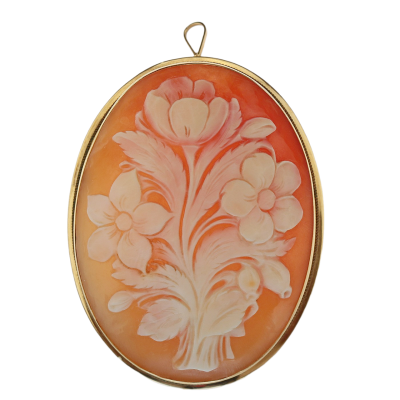Brooch/pendant with shell cameo