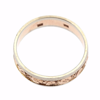 Zlatý snubní prsten s lipovými ratolestmi - vel. 64