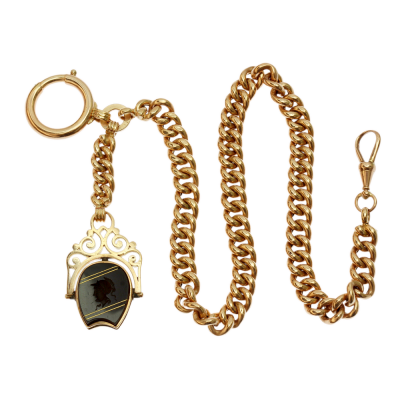 Gold chain with agate intaglio - Austro -Hungary