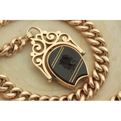 Gold chain with agate intaglio - Austro -Hungary