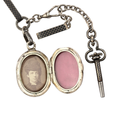 PRODÁNO - Stříbrný šatlén s tulou - Rakousko-Uhersko