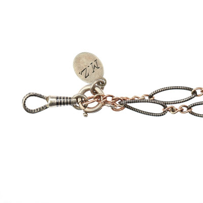 Long niello silver chain - 143 cm