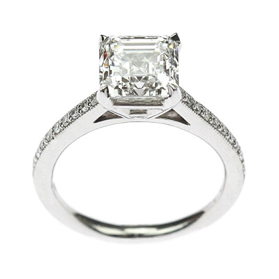 Platinový prsten s diamanty - GIA certifikát