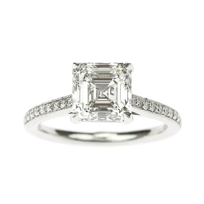 Platinový prsten s diamanty - GIA certifikát