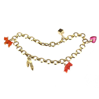 SOLD - Gold charm bracelet