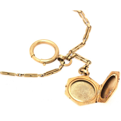 Art Nouveau gold chain with locket