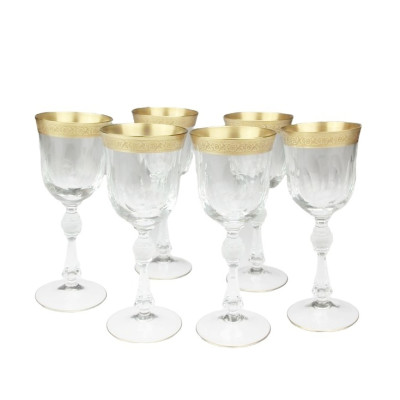 Set of 6 wine glasses - Květná Glassworks