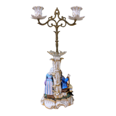 Figural porcelain candlestick