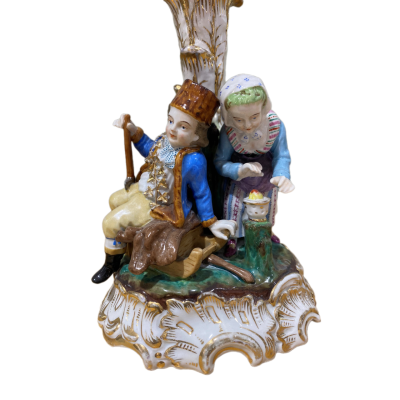 Figural porcelain candlestick