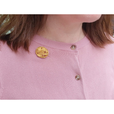 PRODÁNO - Zlatá brožka s maceškou