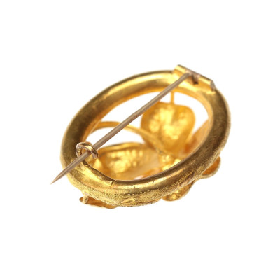 PRODÁNO - Zlatá brožka s maceškou