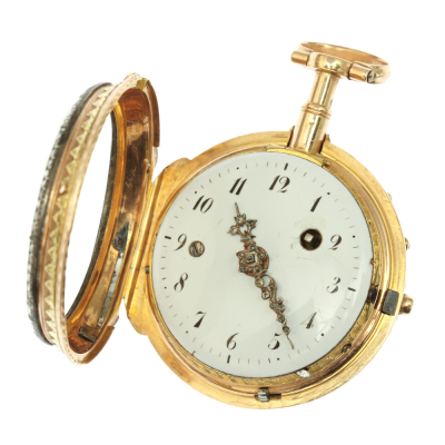 PRODÁNO - Kapesní bicí hodinky špindlovky - 18. století, Lenoir, Paříž