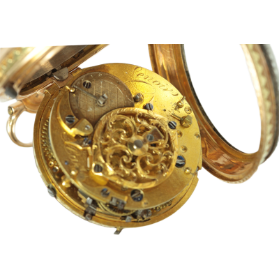 PRODÁNO - Kapesní bicí hodinky špindlovky - 18. století, Lenoir, Paříž