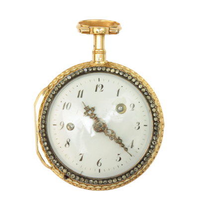 PRODÁNO - Kapesní bicí hodinky špindlovky - 18. století, Lenoir, Paříž