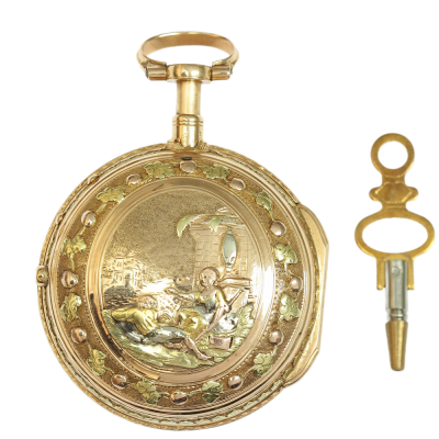 PRODÁNO - Kapesní bicí hodinky špindlovky - 18. století, Lenoir, Paříž