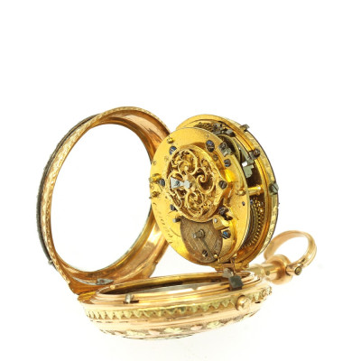 PRODÁNO - Kapesní bicí hodinky špindlovky - 18. století, Lenoir, Paříž