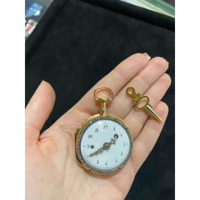 PRODÁNO - Kapesní bicí hodinky špindlovky - 18. století, Lenoir, Paříž