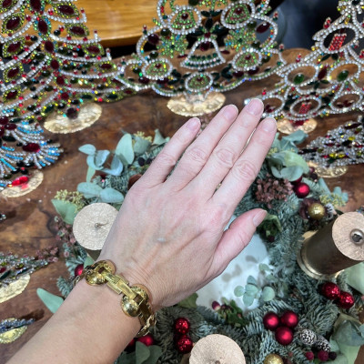 Zlatý art deco náramek – 19,5 cm