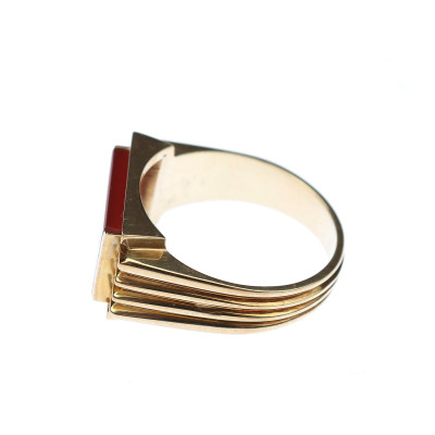 Pánský zlatý prsten s karneolem