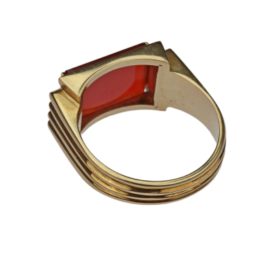 Pánský zlatý prsten s karneolem