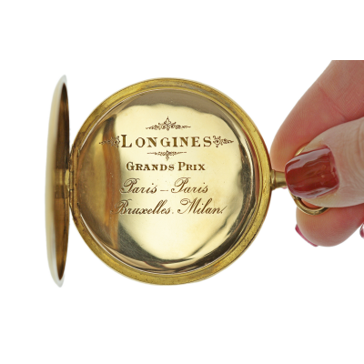 PRODÁNO - Zlaté kapesní hodinky mlynářky - Longines