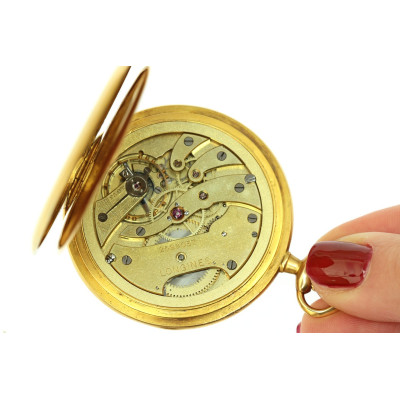 PRODÁNO - Zlaté kapesní hodinky mlynářky - Longines