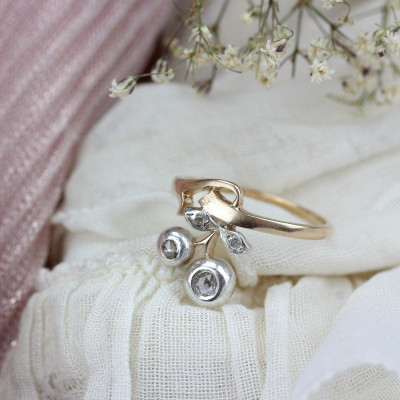 Art Nouveau rose cut diamond ring - Prague, early 20th century