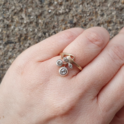 Art Nouveau rose cut diamond ring - Prague, early 20th century