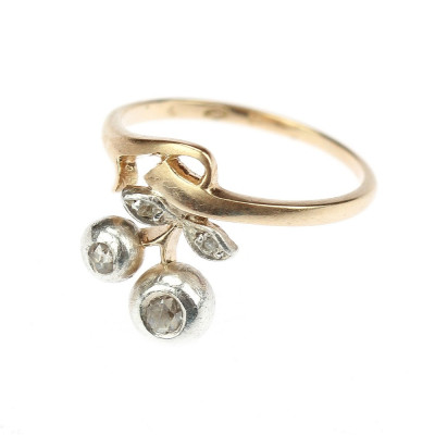 Art Nouveau rose cut diamond ring - Prague, early 20th century