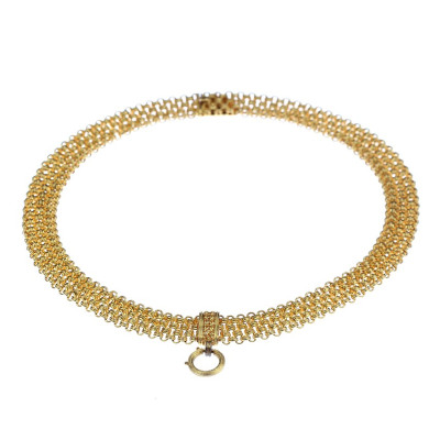 Gold necklace with locket - 1870s-1880s