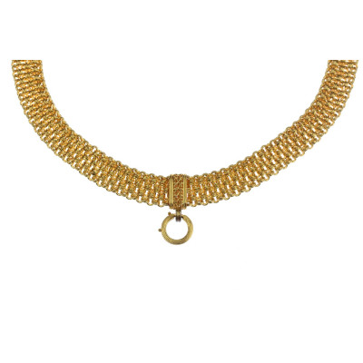 Gold necklace with locket - 1870s-1880s