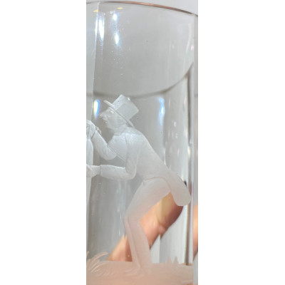 Sklenice s rytinou - biedermeier