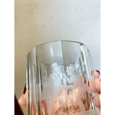 Sklenice s rytinou - biedermeier