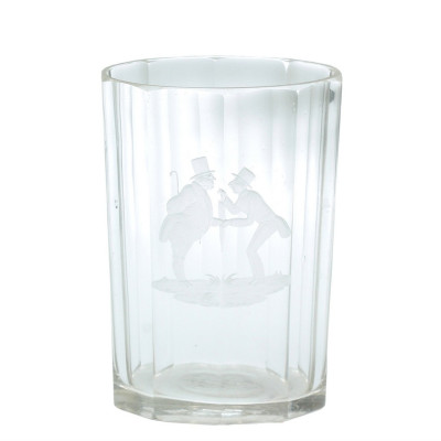 Engraved glass beaker - Biedermeier