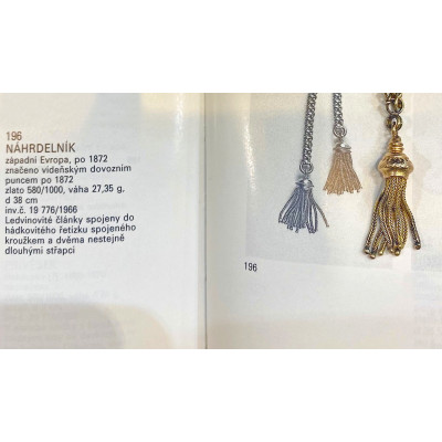 SOLD - Austro-Hungarian gold pocket watch chain with tassel
