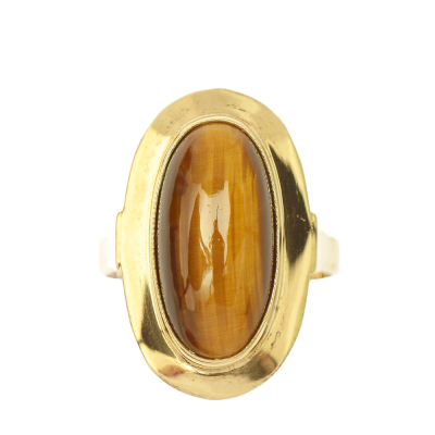 Gold ring with tiger's eye