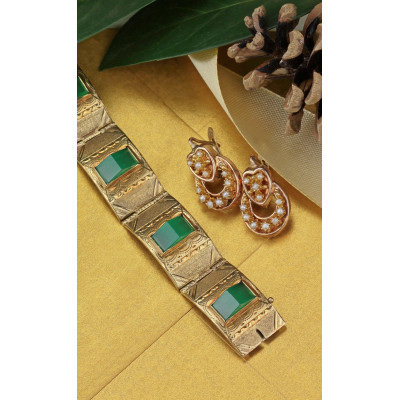 Zlaté náušnice s perličkami