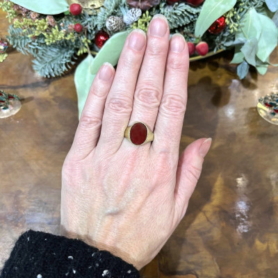 Gold ring with carnelian