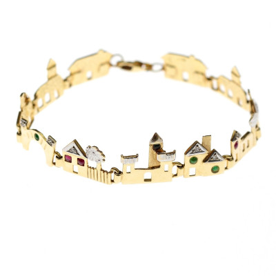 Gold bracelet with precious stones – houses