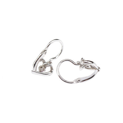 Children's white gold earrings - hearts