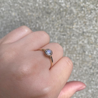 PRODÁNO - Zlatý rakousko-uherský prsten s diamantem 0,75 ct