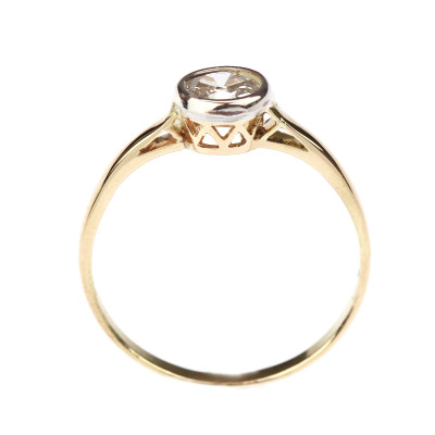 PRODÁNO - Zlatý rakousko-uherský prsten s diamantem 0,75 ct