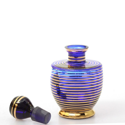 Cobalt glass vanity set